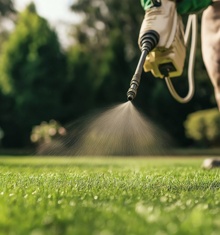 Lawn Care Application with Spraying Equipment